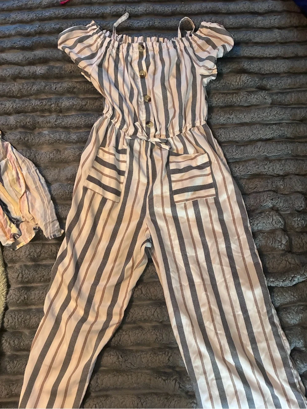 indulge Cream Top with Black & Brown Stripes